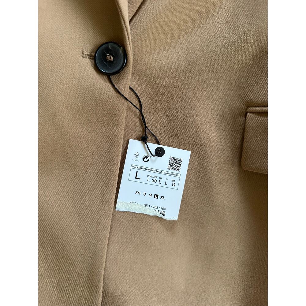NWT Zara Camel Blazer Size Large - Picture 8 of 9
